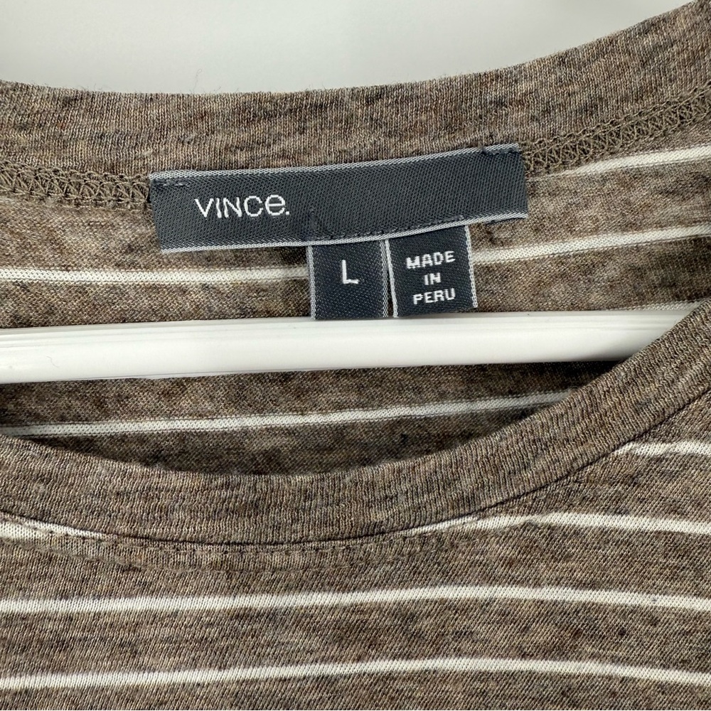 Vince Basic Classic Basic Stripe Cotton Blend Fit… - image 5